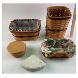 Longaberger Baskets with Liners and Lids