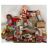 Blow Mold Santa with Damage, Holiday Decorations,