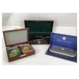 Rolls Razor in Case, Playing Card Box, and Wooden