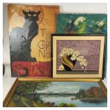 Framed Landscape Painting, Tapestry, Abstract Artw