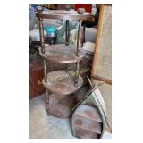 Four Tiered Round Wood Shelf (46.5 in. Tall X