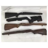 Rifle Stocks Including Wooden and Polymer Variants