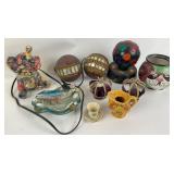 Floral Trunk Up Ceramic Elephant, Mosiac Spheres