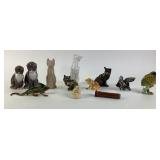 Cat figurines: pewter, stone, bronze like