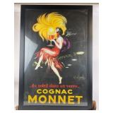 Cognac Monnet Advertising Poster, 39 x 27, Framed