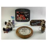 Barware, Heineken Plaque, Model Race Car, Wooden W