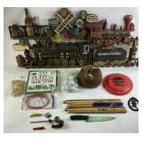 Train Wall Decor, Golf Items, Drumsticks, and Misc