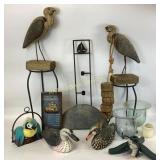 Fishing Cork Buoy Float, Wood Decoy Ducks, Carved