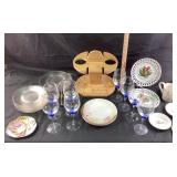 Clear Glassware: Plates, Cups. Decorative Plates