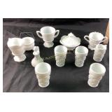 White Milk Glass Tableware Some Westmoreland: Lidd