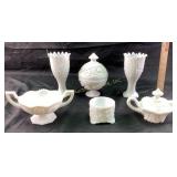 White Milk Glass Decorative Tableware Bowls and Va