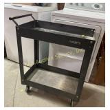 Husky 2-tiered metal, swivel, rolling push cart.