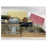 Frog figurine, Books: French English dictionary,