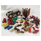Ideal plastic car, metal toy with treads, Plastic