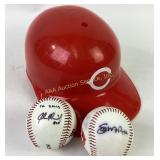 Cincinnatti Reds Helmet & balls autograph