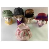 Handmade feather hat, short blond wig, red