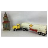 Shell metal truck and tanker, and a metal Empire
