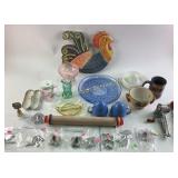 Decorative Rooster Plaque Chipped, Colored Glasswa