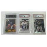 Graded Baseball Cards, qty 3: Bo Jackson,
