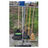 Rakes, sprinkler head, brooms, suncast snow