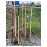 Shovels,  rake, extension trimmer, gardening