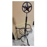 Metal dï¿½cor with baskets and hook. 39in tall