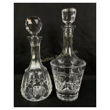 Two decanters with Stoppers.