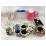 Frankoma 6N tan bowl, Glasses, mugs, loaf pans,