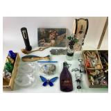 Barware, wine corks, fish dishes, Angel picture,