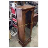 Wood and glass display case. Two shelves. Small