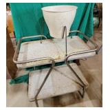 Two tier stand and planter with metal base stand