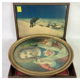 Coyote picture, framed religious picture, old