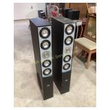 Two Elite Audio Speakers. Bad condition. Panel at