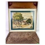 Watercolor of Frank seratoni, Carrom board, wall