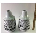 Tribal design vases