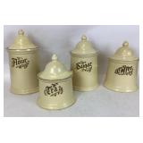 Pfaltzgraff village pattern Flour, Coffee, Sugar,