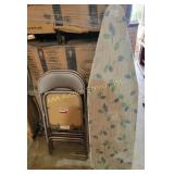 (2) samsonite folding chairs,  ironing board