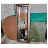 Hanging mirror and two folding tables