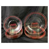 Coca Cola Clear plates, qty 10, vintage