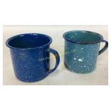 Speckled Enamel coffee cups, qty 2, vintage