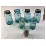 Small Jar of Marbles Some Uranium and Blue Ball Ma