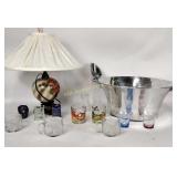 Ice bucket with scoop lamp, boot glass boot,