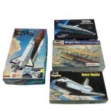 Plastic Model Kits Including Space Shuttle, Wright