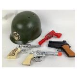 Eagle Force Helmet and Toy Gun, Vintage