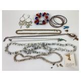 Costume Jewelry: necklaces, pierced earrings,