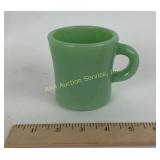 Green Jadeite Glass Coffee Mug with Handle