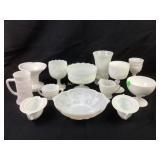 Milk glass:vases, compotes, mugs and more all in