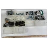 Hardware: toggle bolts, clips, Allen screws,