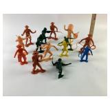 Large Marx plastic cowboys, Indians, army men