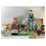 Silver plated, tea pots, Christmas decor, nail dry